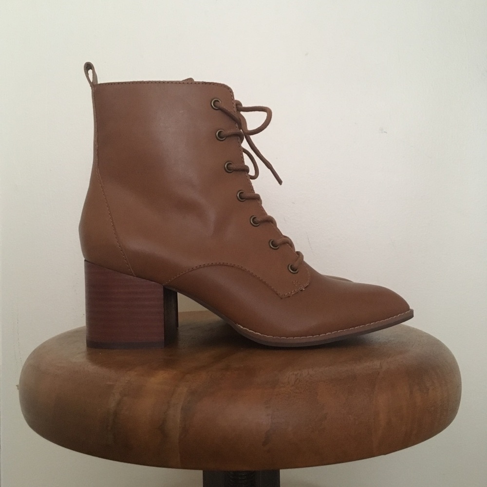 Seychelles Trench Bootie in Cognac Leather, US 7.5